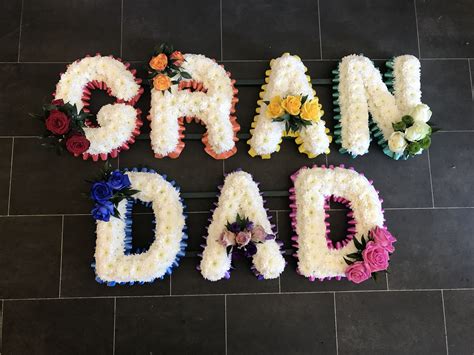 You will be always missed, grandad. Multi coloured grandad funeral flowers tribute wreath ...