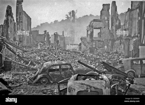 Destruction In World War Ii In 1940 In Belgium Stock Photo 117616697