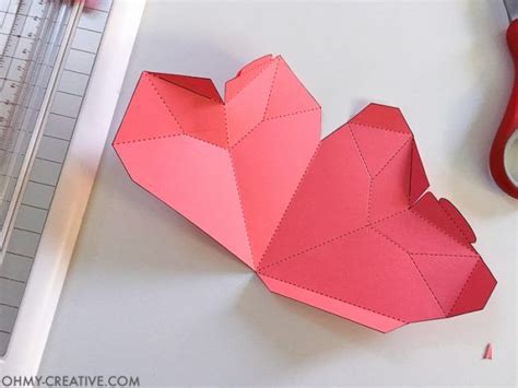 How To Make A 3d Paper Heart Box Heart Box Template Paper Hearts