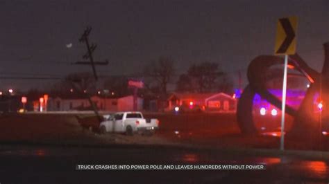 Power Restored In Tulsa After Truck Crashes Into Power Pole