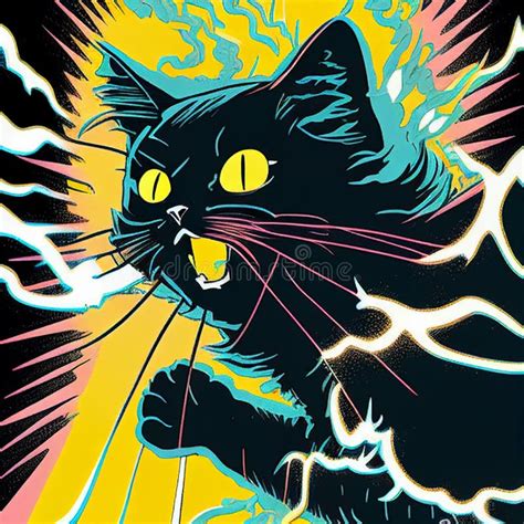 Black Cat Avatar Yellow Eyes Mind Powers Psychic Waves Animal 80s 1980s