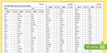 Next 200 Words Assessment Checklist Teacher Made