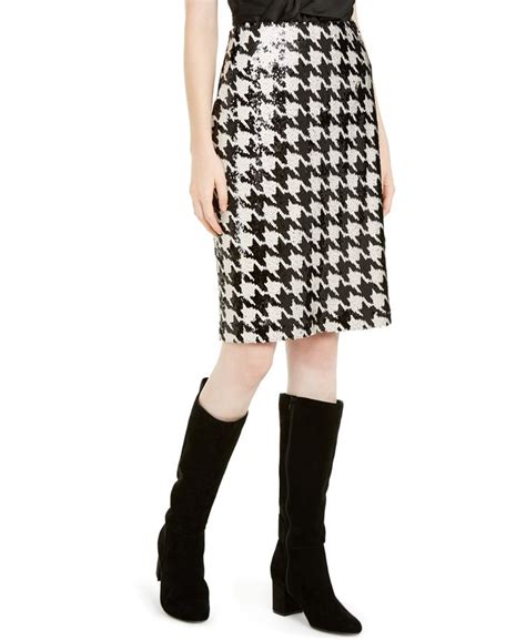 Inc International Concepts Inc Sequined Houndstooth Pencil Skirt