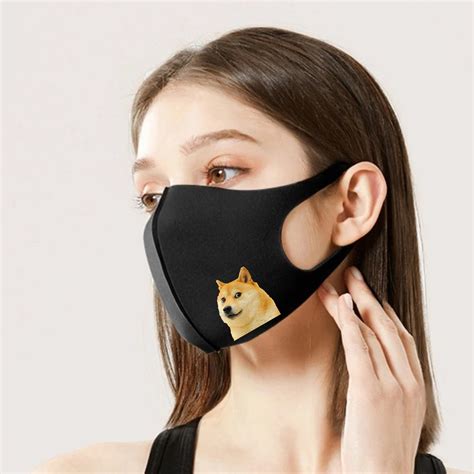 Doge Meme Face Mask Washable Reusable Funny Meme Fabric Etsy
