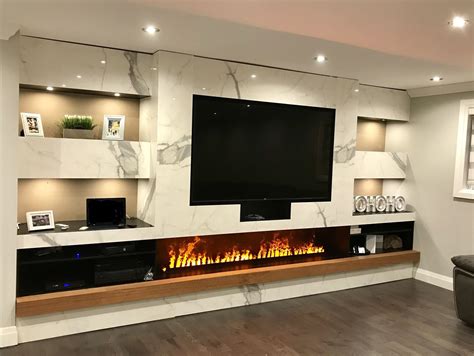 Modern Fireplace Linear Fireplace Media Wall Fireplace With Tv Above
