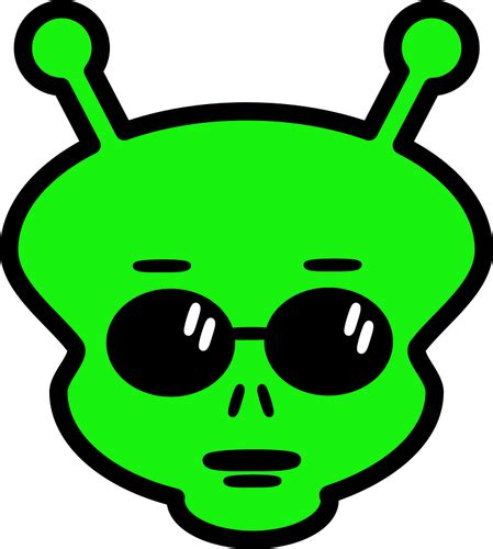 Green Aliens Face Public Domain Vectors