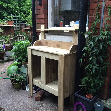 Wooden Potting Bench For City Gardens Etsy