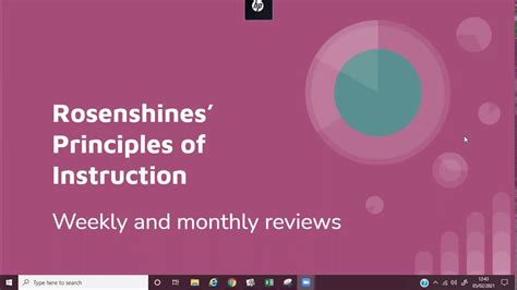 Rosenshines Principles Weekly And Monthly Review Youtube