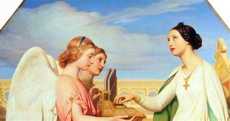 Peinture Française Du 19ème Siècle Saint Cecilia And The Angels 1836