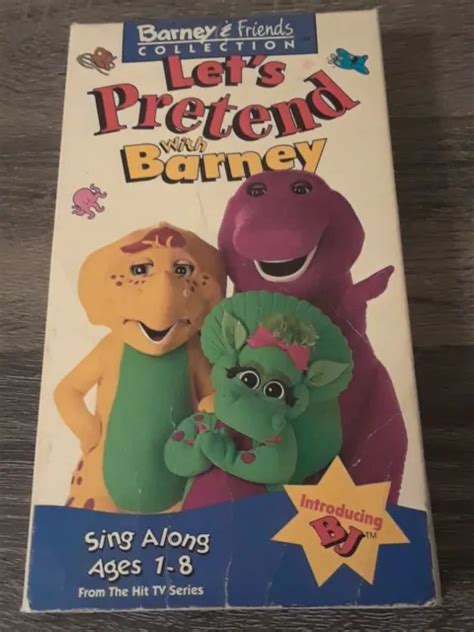 BARNEY FRIENDS Lets Pretend With VHS Video Tape RARE Lyons Sing Along Songs EUR