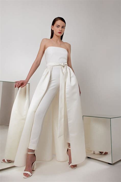 Bridal Jumpsuit For Wedding Bridal Separates Skirt Reception Etsy Robe De Mariée En Satin