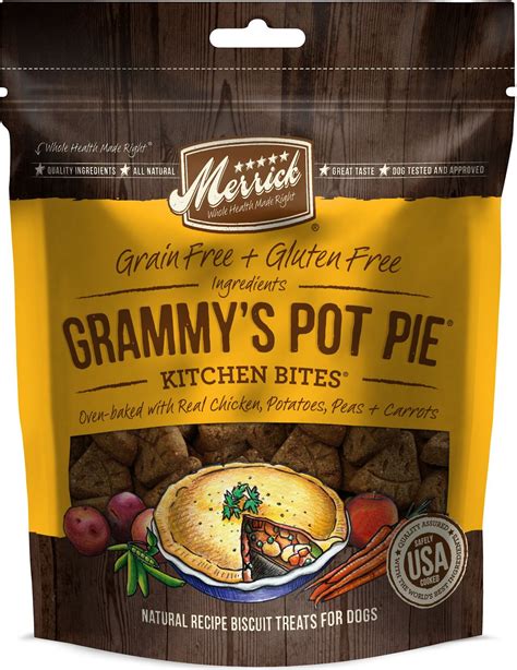 Merrick Kitchen Bites Grammys Pot Pie Grain Free Biscuits Dog Treats