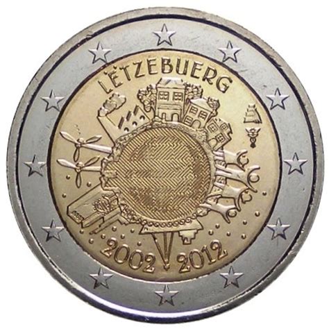 2 Euro Commemorative Coin Luxembourg 2012 10 Years Euro Romacoins