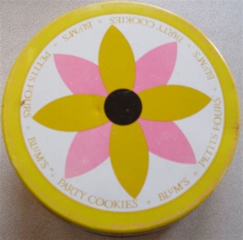 1960s Blums Pastry Shop Of San Francisco Party Cookies Round Tin Box
