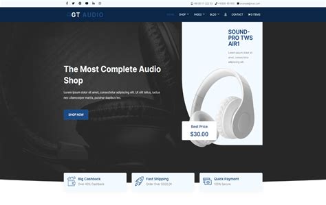 Gt Audio Free Headphone Shop Joomla Template Galussothemes