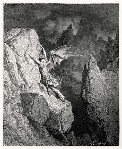Fallen Angel Illustration Satanism Satan Gustave Doré Hd Wallpaper