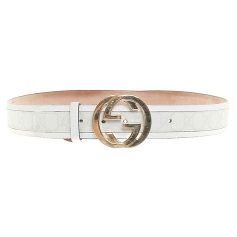 Gucci Belt In White With Guccissima Pattern Buy Second Hand Gucci