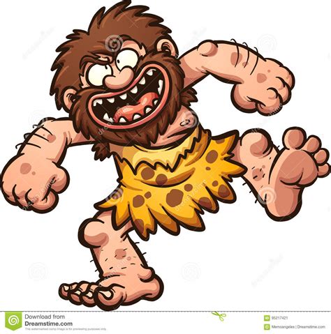 Laughing Caveman Stock Vector Illustration Of Simple