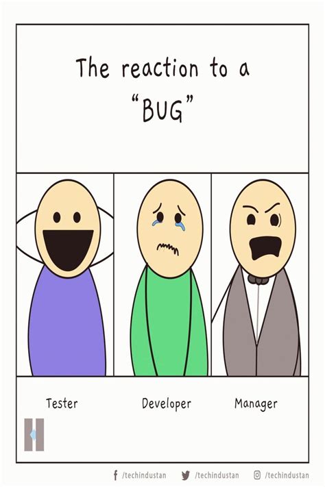 Reaction To A Bug Programming Jokes Programmer Humor While