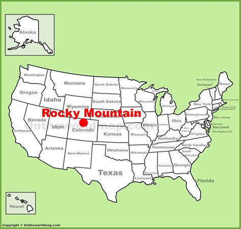 Let us know if you have suggestions to improve this article (requires login). Rocky Mountain National Park location on the U.S. Map