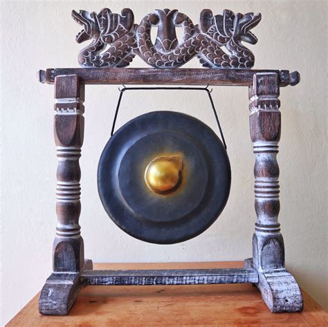 Wholesale Small Healing Gong In Stand 25cm Black Ancient Wisdom