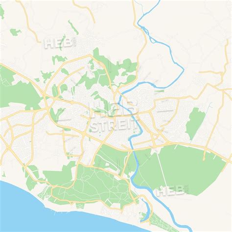 A Map Of The City Of Strete With Roads And Streets In Green