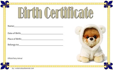 Best fake birth certificate now at buyafakediploma.com! Stuffed Animal Birth Certificate Template FREE (4th Design ...