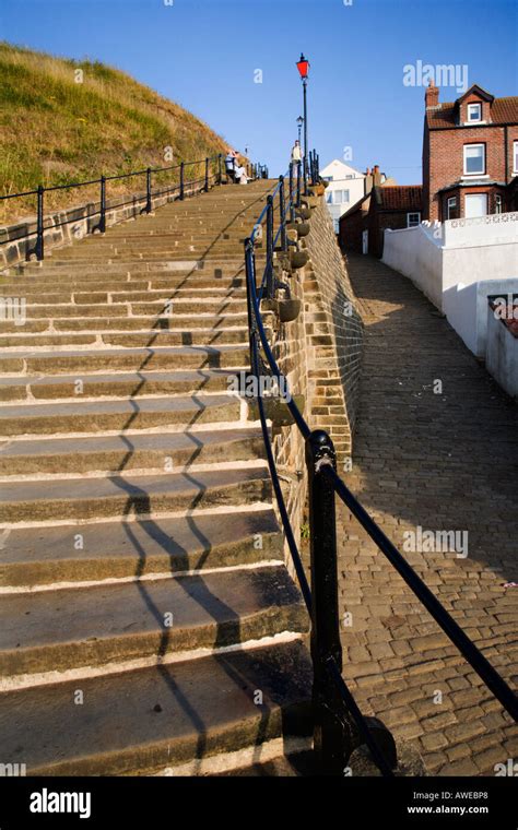 Looking Up Abbey Steps In Whitby North Yorkshire England The 199 Steps