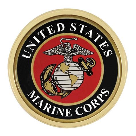 Us Marine Corps Colored Metal Auto Emblem Military Republic