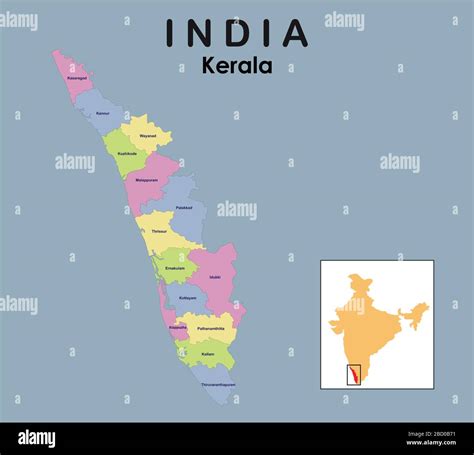 Outline Map Of Kerala With Districts High Resolution Maps Of Indian
