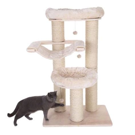 The sturdy scratching posts wrapped in natural sisal give your cat ample room to sharpen its claws, whilst also allowing it to stretch out, or climb up to the highest snuggle bed. Natural Paradise Cat Tree - L | zooplus.co.uk