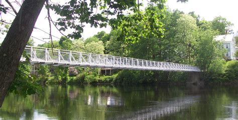 Skowhegan Maine Walking Bridge Above Kennebec River Not Too Far From