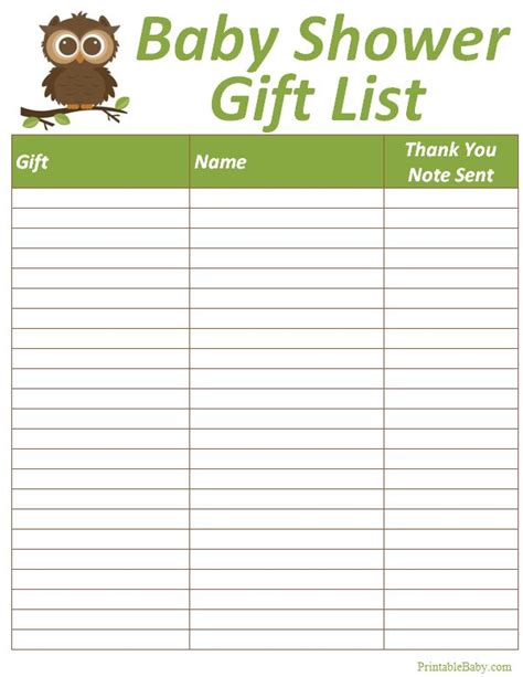 Print our free bridal shower gift list, in pink or mint, and jot down who gave your bestie what during present opening. Printable Baby Shower Gift List Tracker Sheet (With images) | Baby shower gift list, Baby shower ...