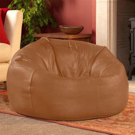 Icon® Luciano Classic Real Leather Beanbag Leather Bean Bag Chair