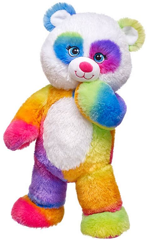New Build A Bear Pop Of Color Rainbow Panda Teddy 16 In Stuffed Plush