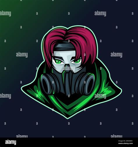 Assassin Ninja Esport Logo Gaming Vector Illustration Mascot Stock