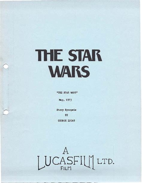 The Scripts Of Star Wars A List Of All Known Scripts Of The By