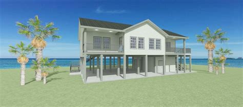 2 Bed • 25 Bath • 1200 Sf Coastal Piling Home Plan House Plans