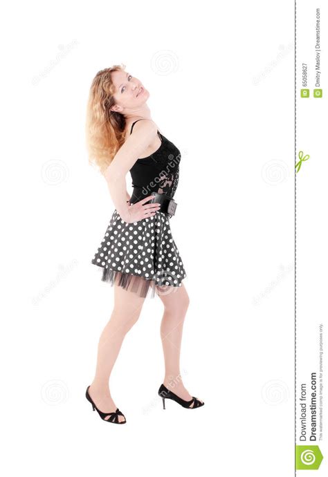 slim girl in a black dress stock image image of standing 65058627