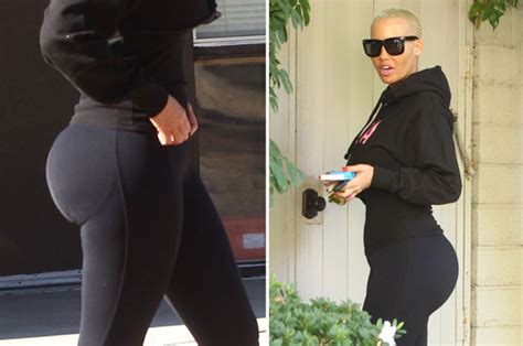 Amber Rose Caught Wearing Butt Pads In Leggings Sparking Fake Booty Rumours Daily Star