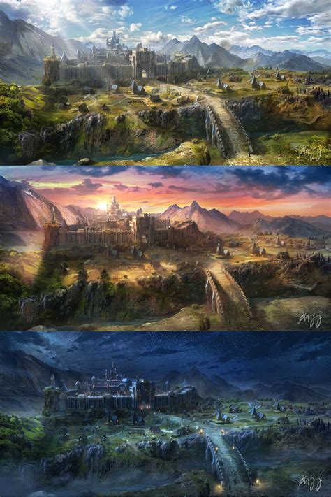 Artstation Dropped Project Kim Youngju Fantasy Town Fantasy Castle