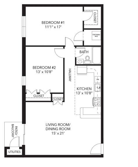 Brandywine Floor Plan 2 Bedroom Flat 2 Bedroom Apartment Floor Plan
