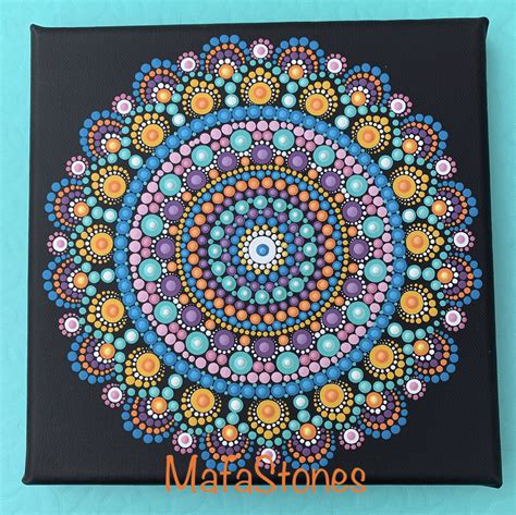 Mandala On Canvas Hand Painted Mandala Dot Art Canvas Home Decor