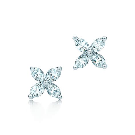 Tiffany Victoria® Earrings In Platinum With Diamonds Mini Tiffany And Co