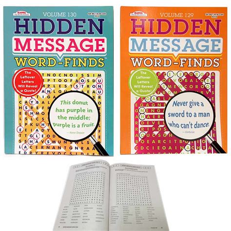 6 X Crossword Puzzle Word Finds Hidden Message Word Find Book Pages