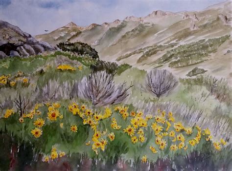 In The Summertime Watercolor Painting On Canvas Lamoille Canyon Nv