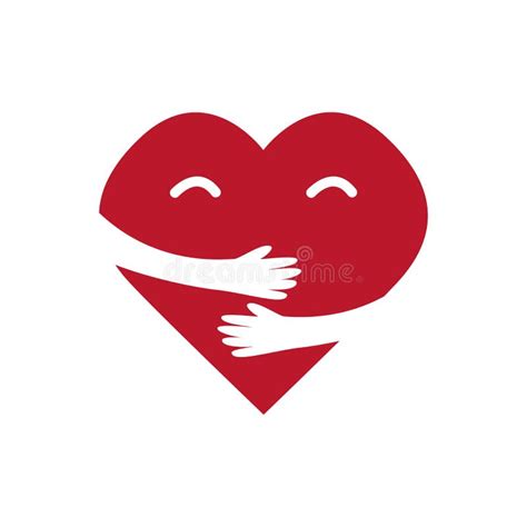 Heart With Hugs Vector Illustration Stock Vector Illustration Of