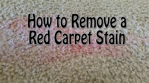 The sight is messy and ugly. How to Remove a Red Carpet Stain (red wine, kool-aid ...