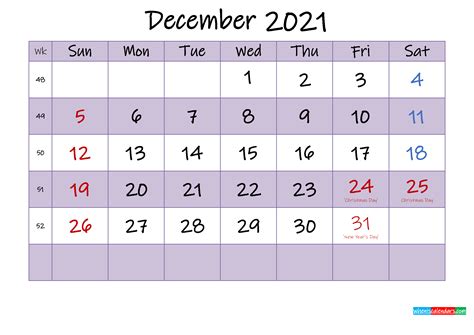 Editable December 2021 Calendar Template K21m468 Free