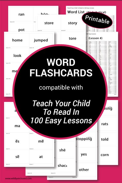 Word Flashcards Compatible With Teach Your Child To Read In 100 Easy